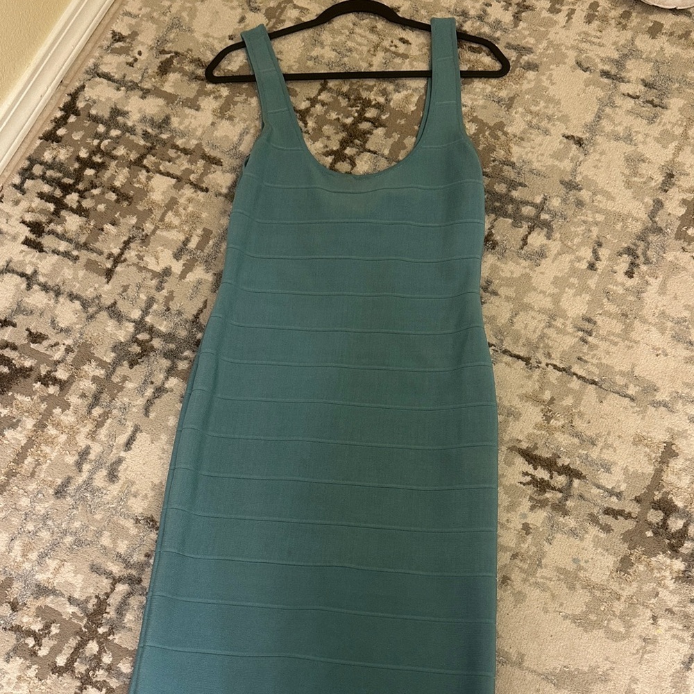 Herve Leger Teal Midi Dress